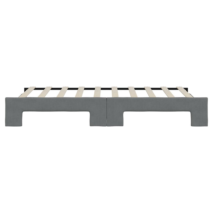 Tagesbett Ausziehbar Dunkelgrau 90x190 cm Stoff