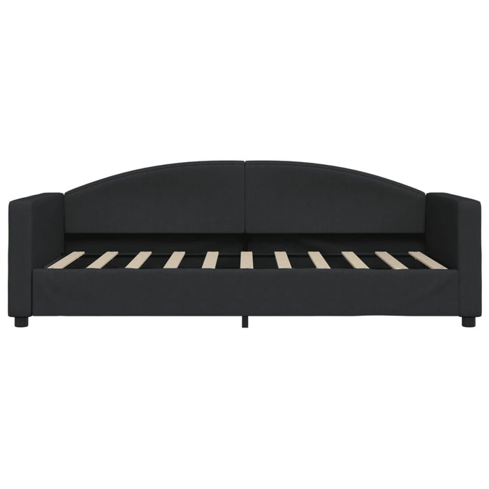Tagesbett Ausziehbar Schwarz 90x190 cm Stoff
