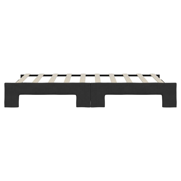 Tagesbett Ausziehbar Schwarz 90x190 cm Stoff