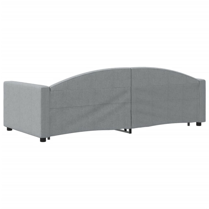 Tagesbett Ausziehbar mit Schubladen Hellgrau 90x200 cm Stoff