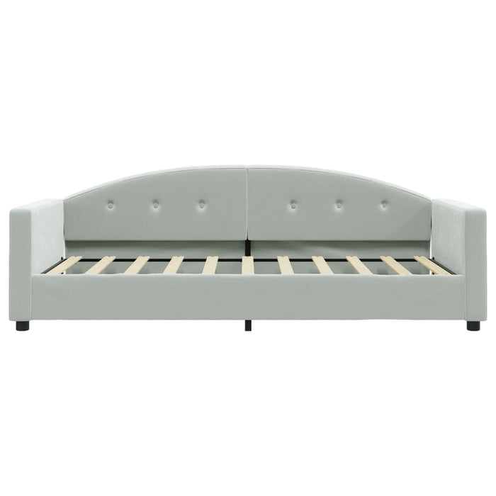 Tagesbett mit Matratze Hellgrau 90x190 cm Samt