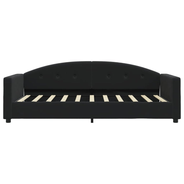 Tagesbett mit Matratze Schwarz 90x190 cm Samt