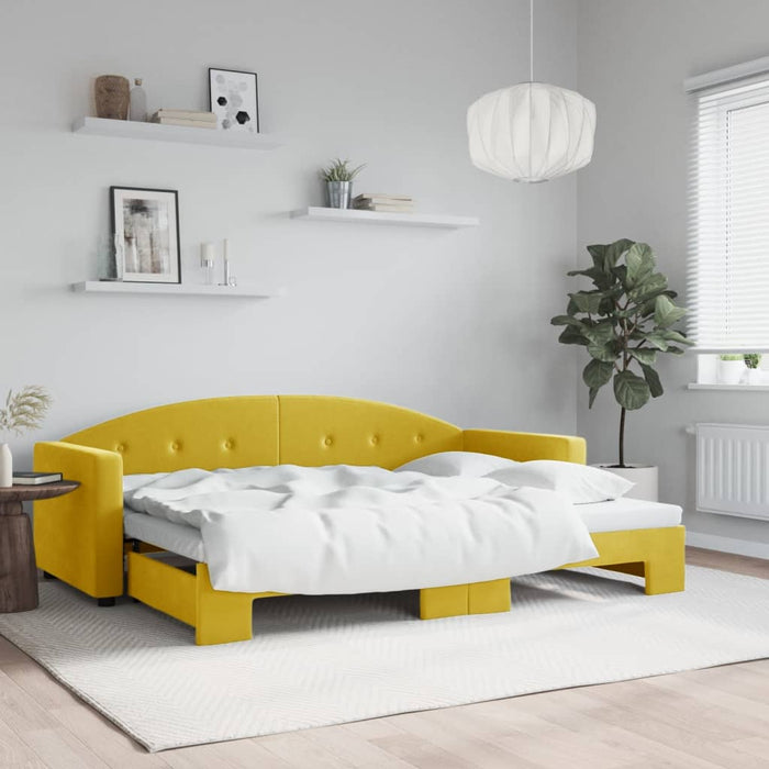 Tagesbett Ausziehbar Gelb 80x200 cm Samt