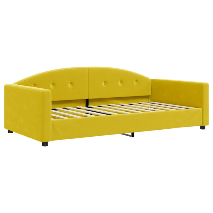 Tagesbett Ausziehbar Gelb 100x200 cm Samt