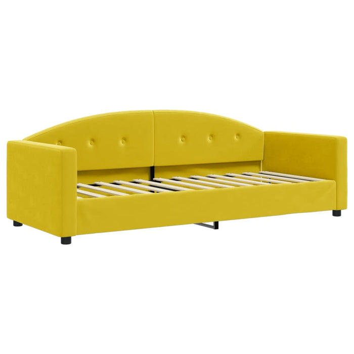 Tagesbett Ausziehbar mit Schubladen Gelb 80x200 cm Samt