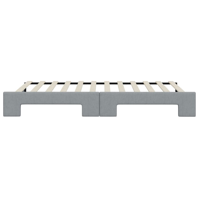 Tagesbett Ausziehbar Hellgrau 80x200 cm Stoff