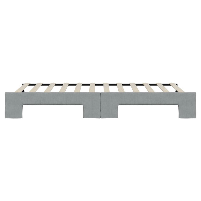 Tagesbett Ausziehbar Hellgrau 90x200 cm Stoff