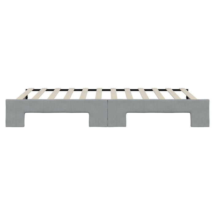 Tagesbett Ausziehbar Hellgrau 100x200 cm Stoff