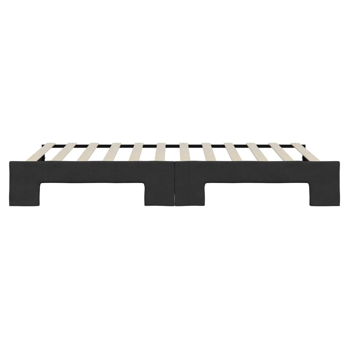Tagesbett Ausziehbar Schwarz 100x200 cm Stoff