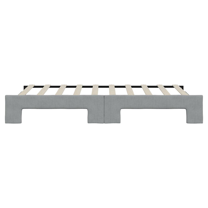 Tagesbett Ausziehbar Hellgrau 90x190 cm Stoff