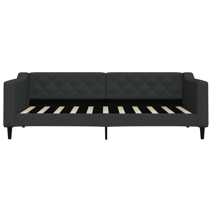Tagesbett Ausziehbar Schwarz 90x190 cm Stoff
