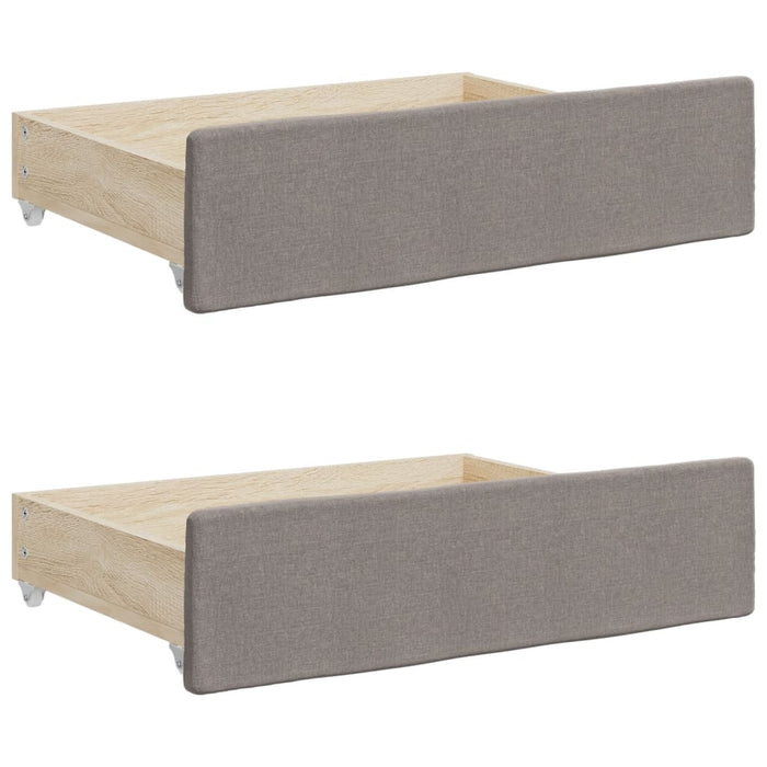 Tagesbett Ausziehbar mit Schubladen Taupe 80x200 cm Stoff