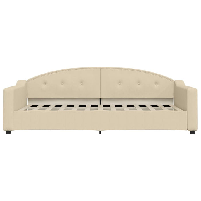 Tagesbett mit Matratze Creme 90x200 cm Stoff