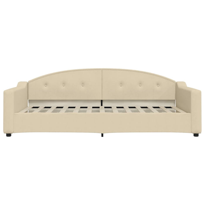 Tagesbett mit Matratze Creme 100x200 cm Stoff