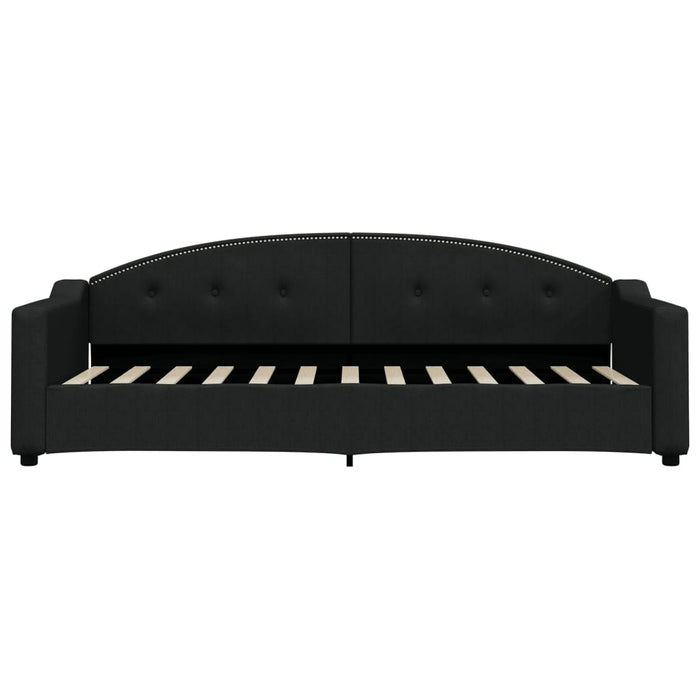 Tagesbett Ausziehbar Schwarz 80x200 cm Stoff
