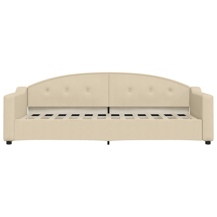 Tagesbett Ausziehbar Creme 80x200 cm Stoff