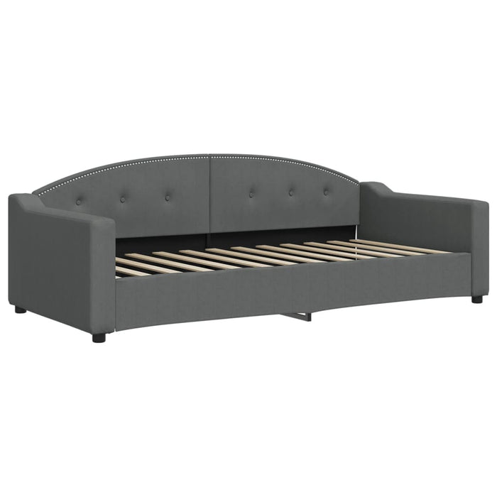 Tagesbett Ausziehbar Dunkelgrau 90x200 cm Stoff