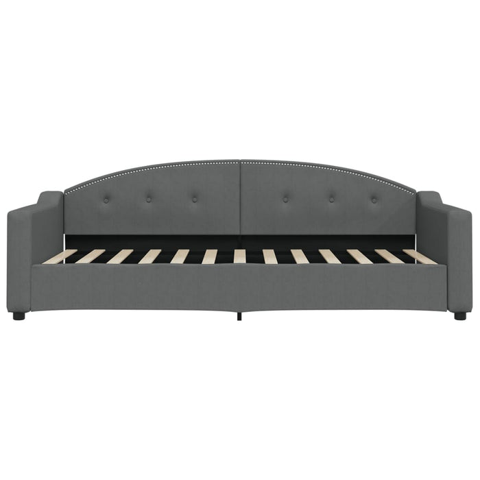 Tagesbett Ausziehbar Dunkelgrau 90x200 cm Stoff