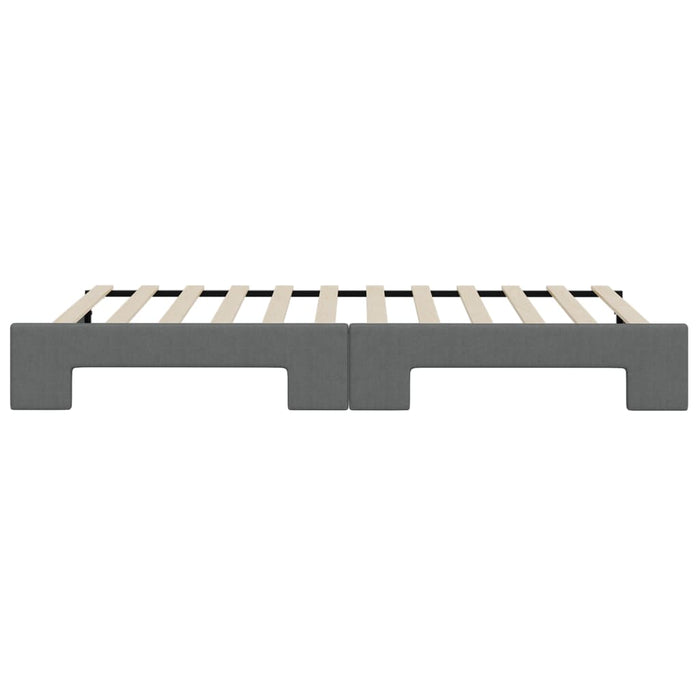 Tagesbett Ausziehbar Dunkelgrau 90x200 cm Stoff
