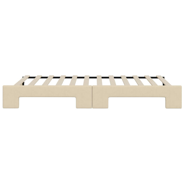 Tagesbett Ausziehbar Creme 90x200 cm Stoff
