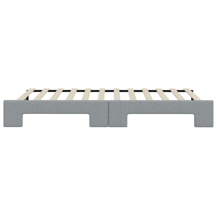 Tagesbett Ausziehbar Hellgrau 100x200 cm Stoff