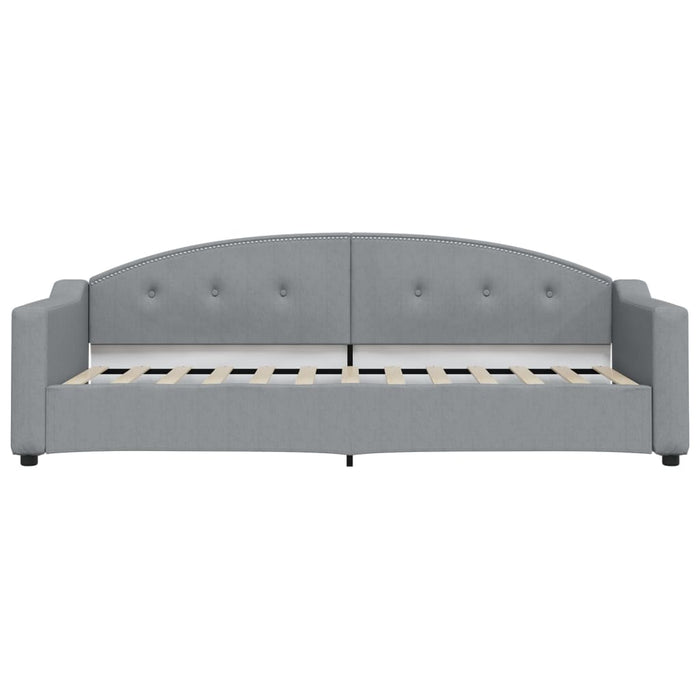Tagesbett Ausziehbar Hellgrau 90x190 cm Stoff
