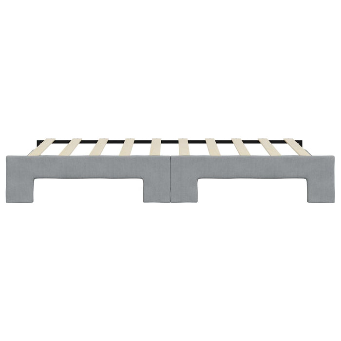 Tagesbett Ausziehbar Hellgrau 90x190 cm Stoff