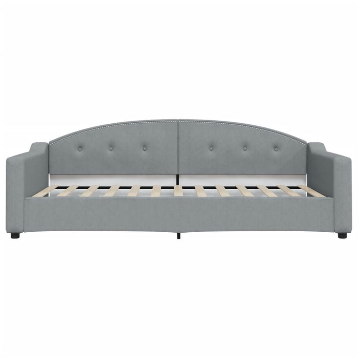 Tagesbett Ausziehbar mit Schubladen Hellgrau 100x200 cm Stoff