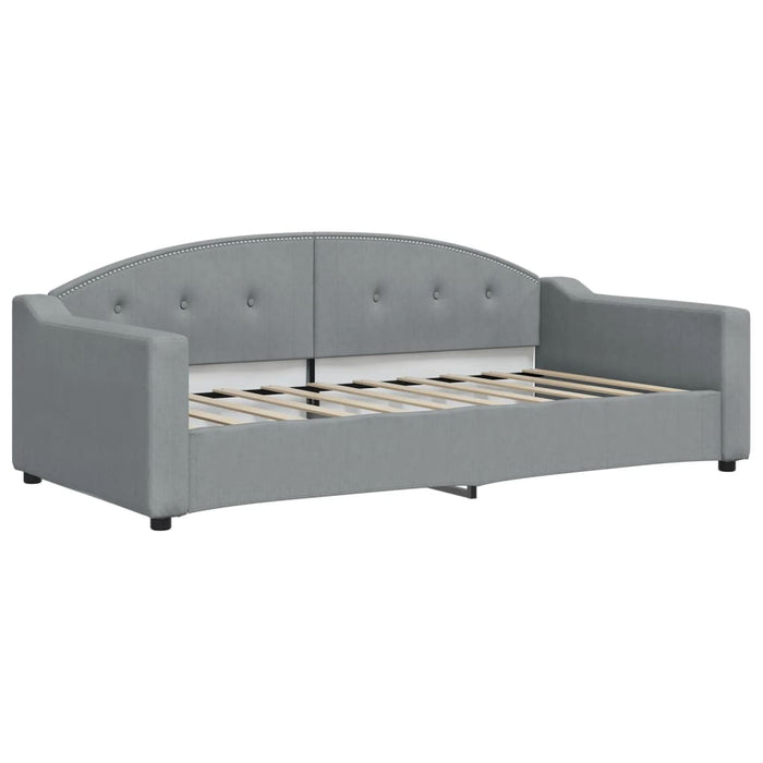 Tagesbett Ausziehbar mit Schubladen Hellgrau 90x190 cm Stoff