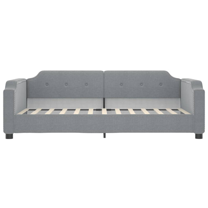 Tagesbett mit Matratze Hellgrau 100x200 cm Stoff