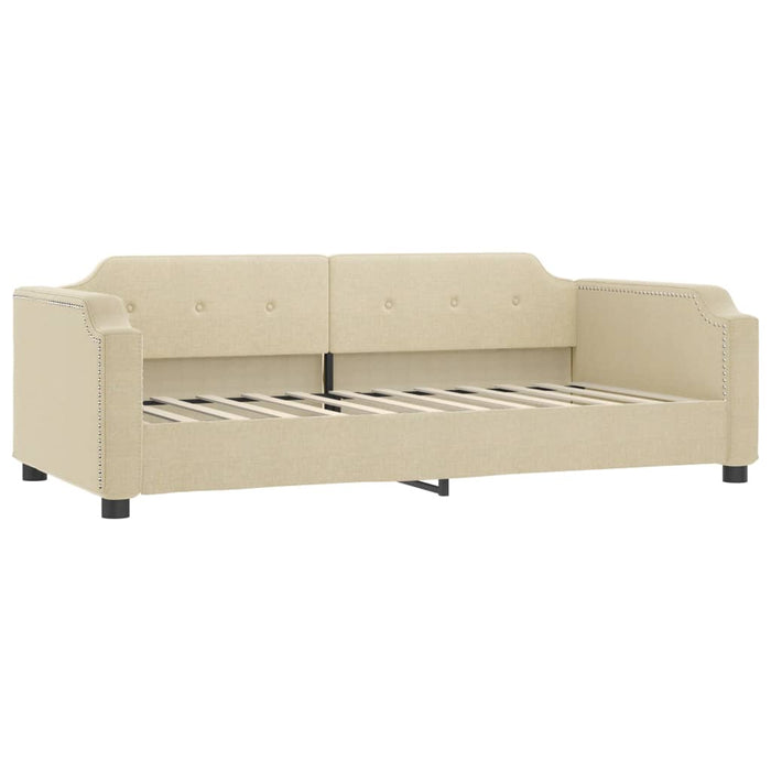 Tagesbett mit Matratze Creme 100x200 cm Stoff