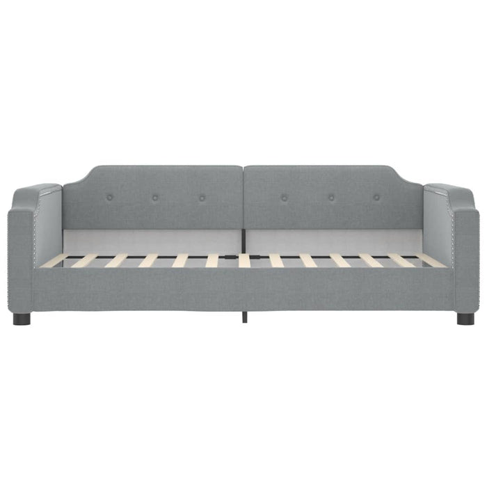 Tagesbett mit Matratze Hellgrau 90x190 cm Stoff
