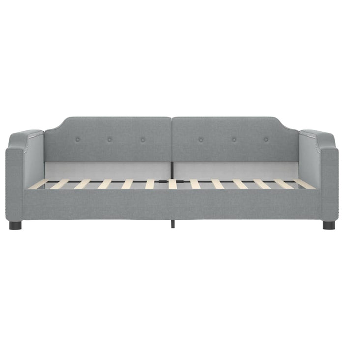 Tagesbett Ausziehbar Hellgrau 80x200 cm Stoff