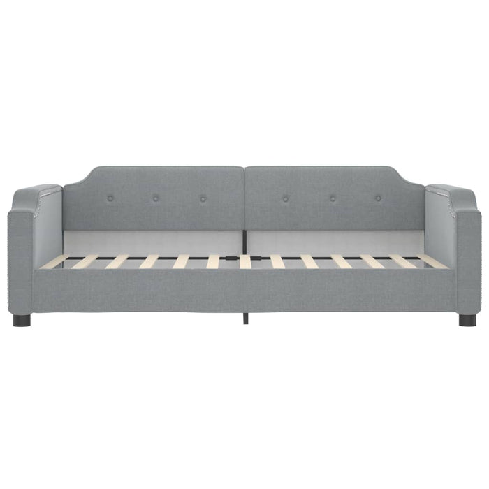 Tagesbett Ausziehbar Hellgrau 100x200 cm Stoff