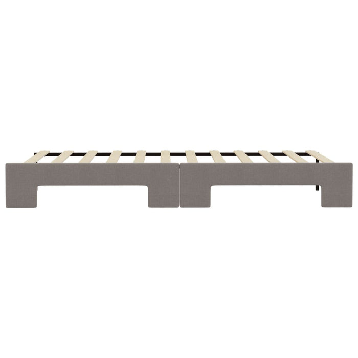 Tagesbett Ausziehbar Taupe 100x200 cm Stoff