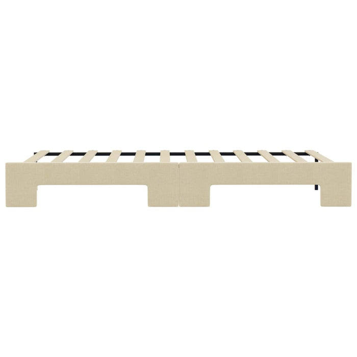 Tagesbett Ausziehbar Creme 100x200 cm Stoff