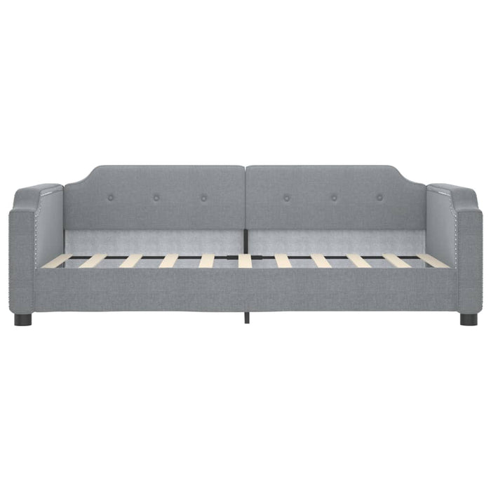 Tagesbett Ausziehbar Hellgrau 90x190 cm Stoff