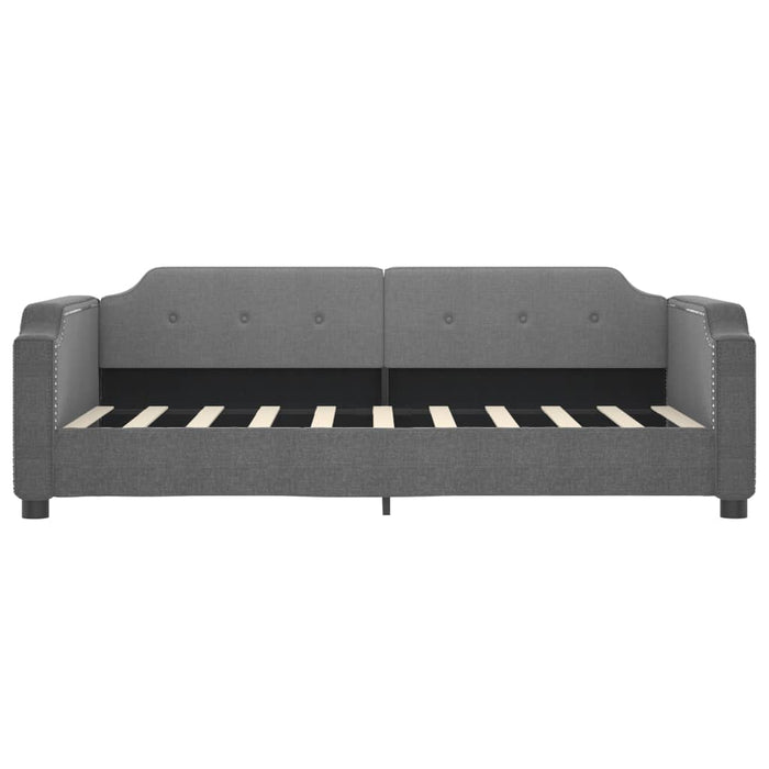 Tagesbett Ausziehbar Dunkelgrau 90x190 cm Stoff