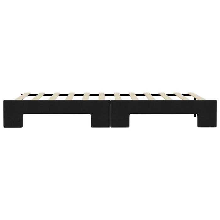 Tagesbett Ausziehbar Schwarz 90x190 cm Stoff