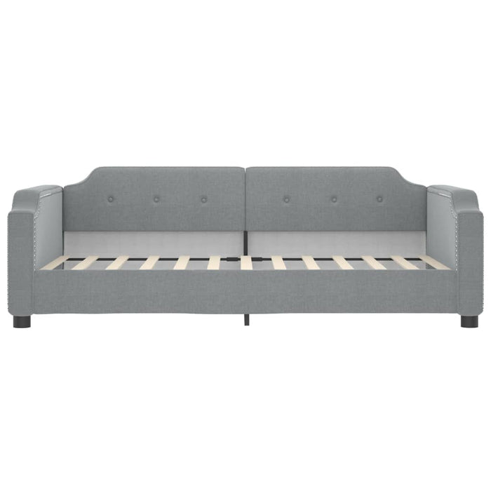 Tagesbett Ausziehbar mit Schubladen Hellgrau 80x200 cm Stoff