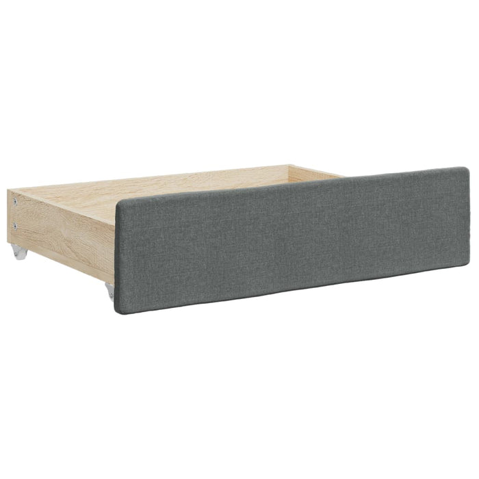 Tagesbett Ausziehbar mit Schubladen Dunkelgrau 80x200 cm Stoff