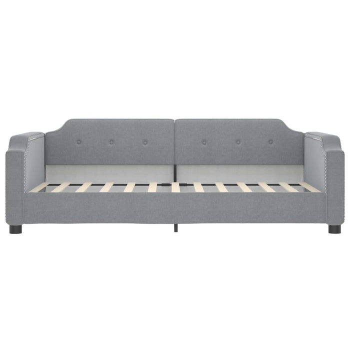Tagesbett Ausziehbar mit Schubladen Hellgrau 100x200 cm Stoff