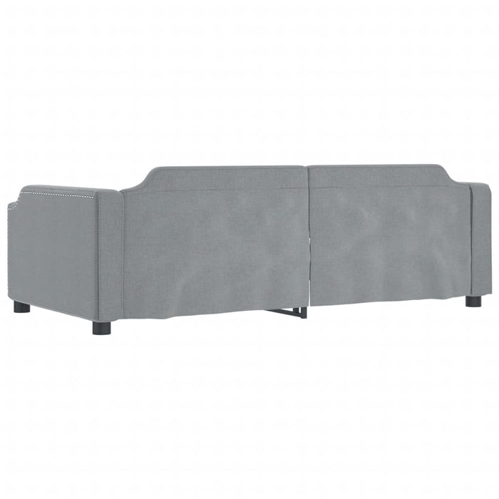 Tagesbett Ausziehbar mit Schubladen Hellgrau 100x200 cm Stoff