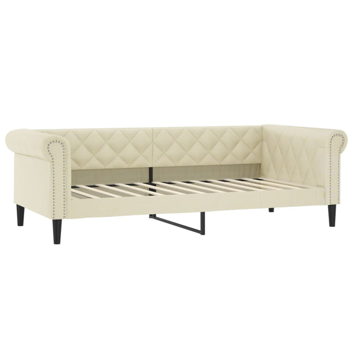 Day bed with mattress cream 90x200 cm faux leather