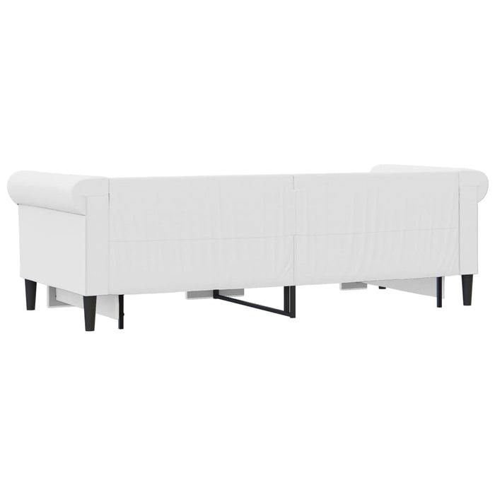 Tagesbett Ausziehbar mit Schubladen Weiß 90x200 cm Kunstleder