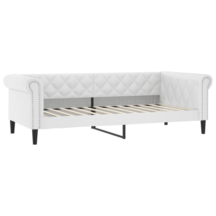 Tagesbett Ausziehbar mit Schubladen Weiß 90x200 cm Kunstleder