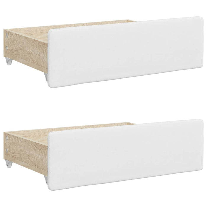 Tagesbett Ausziehbar mit Schubladen Weiß 90x200 cm Kunstleder
