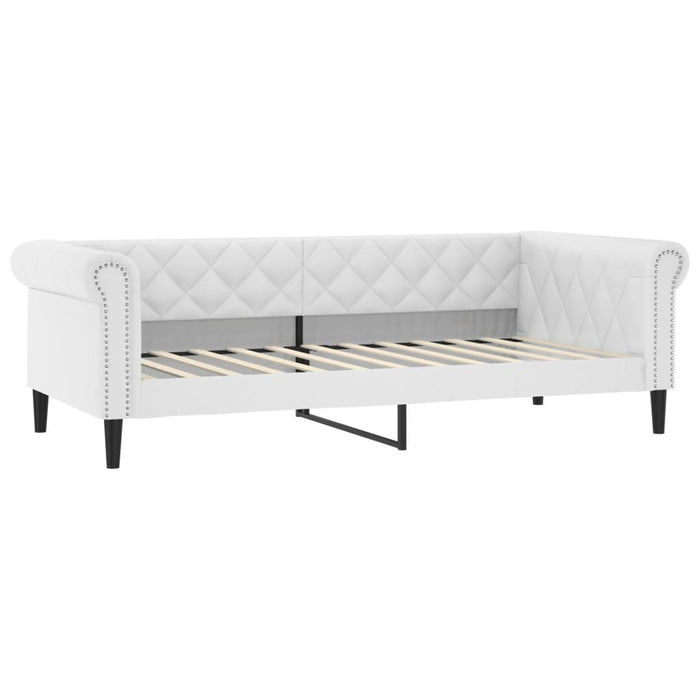 Tagesbett Ausziehbar mit Schubladen Weiß 90x200 cm Kunstleder