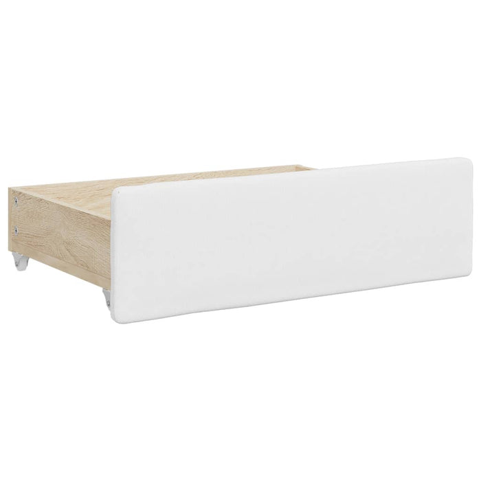 Tagesbett Ausziehbar mit Schubladen Weiß 90x200 cm Kunstleder