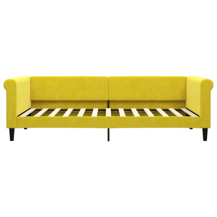 Tagesbett Ausziehbar Gelb 90x200 cm Samt